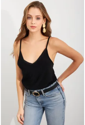 Kadın Siyah Tül Şeritli Atlet LPP1024