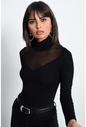 Kadın Siyah Üstü Tül Bluz TZ20751