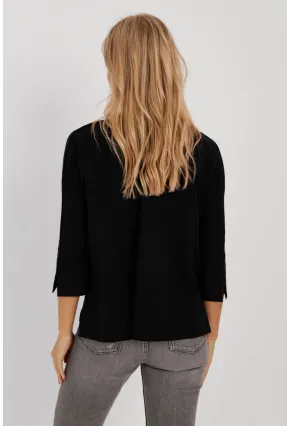 Kadın Siyah V Yaka Bluz LPP1267