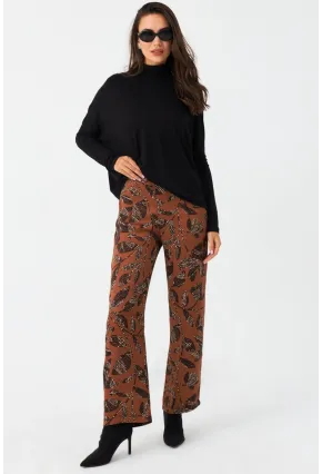 Kadın Taba Desenli Saten Pantolon MCAR1069