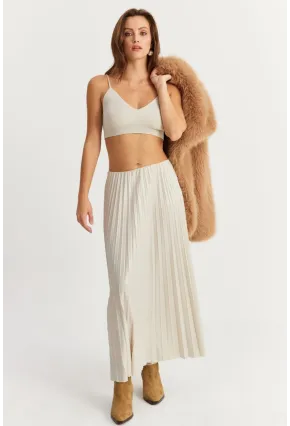 Kadın Taş Beli Lastikli Pilise Etek GÇ190