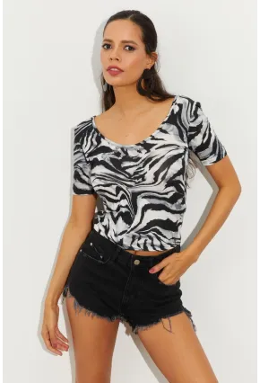 Kadın Taş Desenli Bluz LPP1224