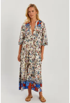 Kadın Taş Desenli Salaş Maxi Elbise GÇ166