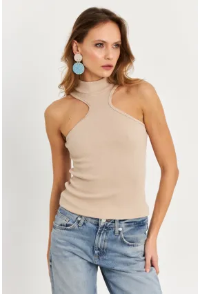 Kadın Taş Halter Yaka Kaşkorse Bluz EY1454