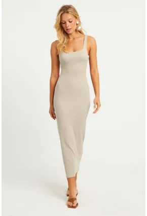 Kadın Taş Kare Yaka Midi Elbise DMR295