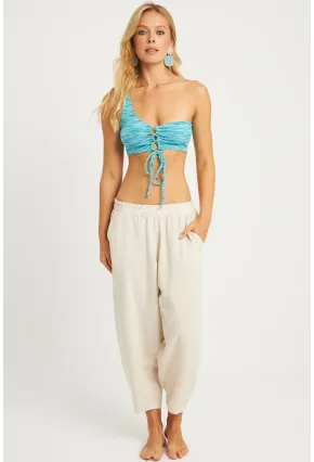 Kadın Taş Keten Şalvar Pantolon K1252