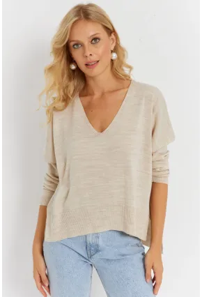 Kadın Taş Önü Kısa Triko Kazak YİL551