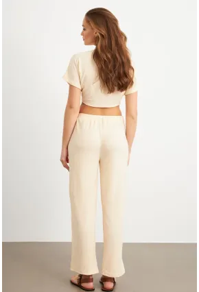 Kadın Vanilya Bağlamalı Bürümcük Takım Q1012