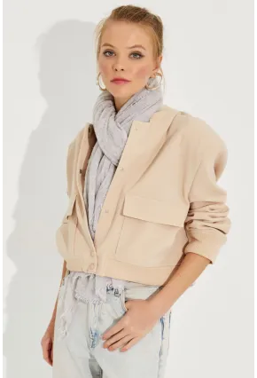 Kadın Vanilya Bomber Ceket QRS8375