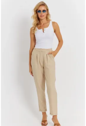 Kadın Vanilya Keten Pantolon DMR340