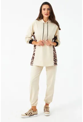 Kadın Vanilya Leopar Desenli Alt Üst Takım MPC301