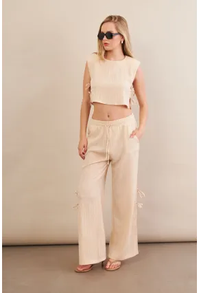 Kadın Vanilya Omuzları Vatkalı Alt Üst Takım KED002