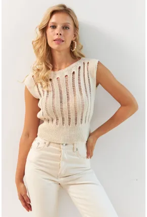 Kadın Vanilya Triko Bluz MP20149