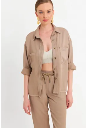 Kadın Vizon Tensel Gömlek SUN202