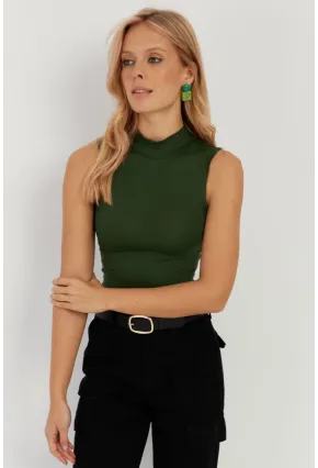 Kadın Yeşil Kolsuz Bluz LPP1260