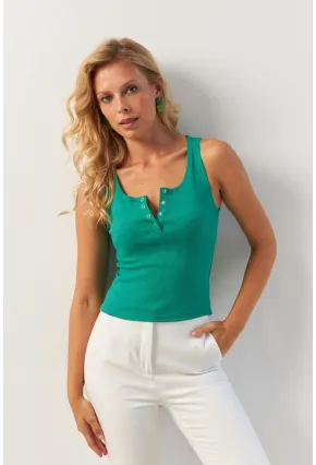Kadın Yeşil Patlı Kaşkorse Bluz MK02