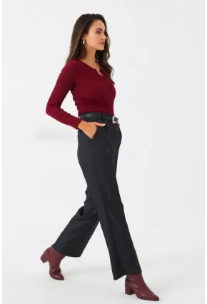 Kadın Antrasit Beli Lastikli Pantolon ELA6782