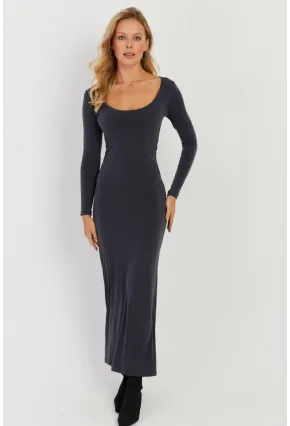 Kadın Antrasit Maxi Elbise MEN2008