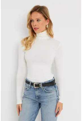 Kadın Balıkçı Bluz Beyaz AYD290
