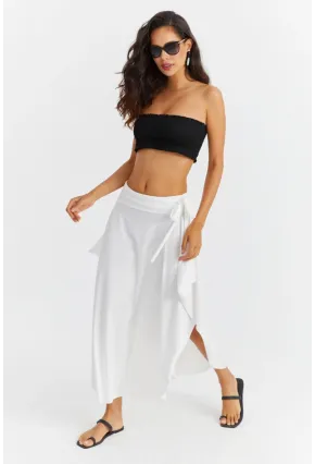 Kadın Beyaz Asımetrık Etek LV52