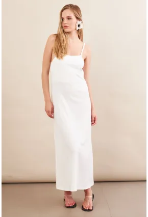 Kadın Beyaz Askılı Midi Elbise FLU7314