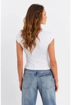 Kadın Beyaz Basic Bluz RSP511
