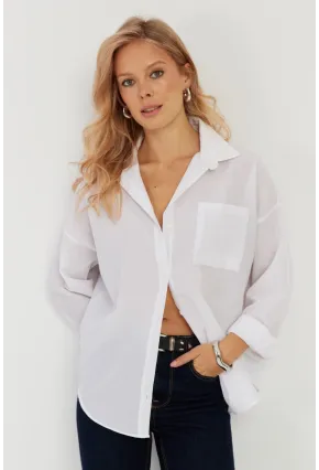 Kadın Beyaz Basic Gömlek ZER403