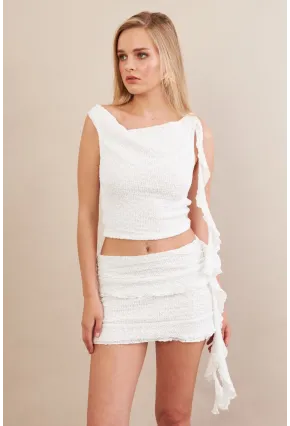 Kadın Beyaz Fırfırlı Dantel Takım EV112