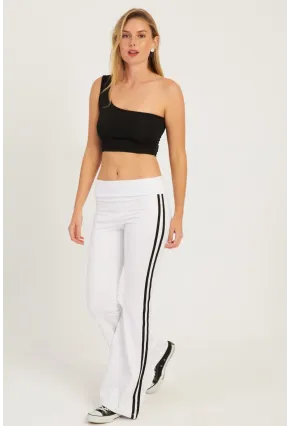 Kadın Beyaz İspanyol Paça Eşofman Altı SF2542