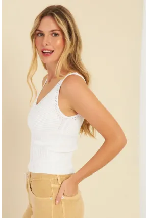 Kadın Beyaz Triko Bluz SMT225