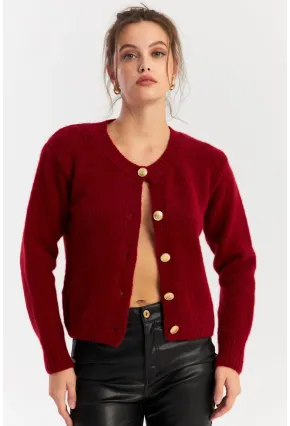 Kadın Bordo Hırka YV285