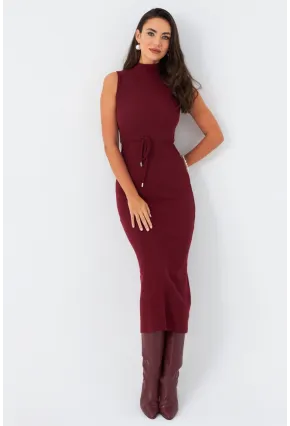 Kadın Bordo Kaşkorse Maxi Elbise EY2924