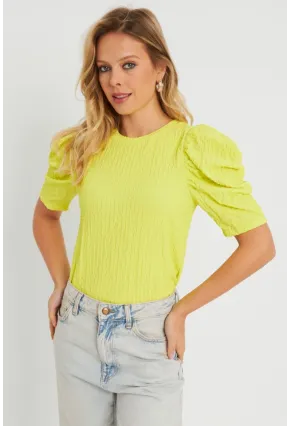 Kadın Bürümcük Bluz Neon Sarı AYD282