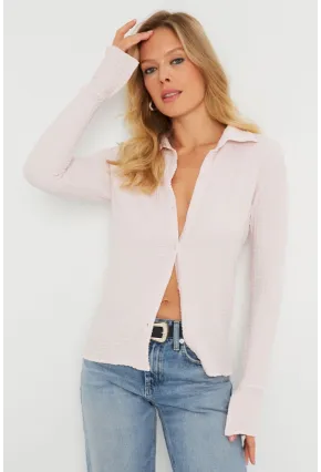 Kadın Bürümcük Gömlek Açık Pembe AYD272