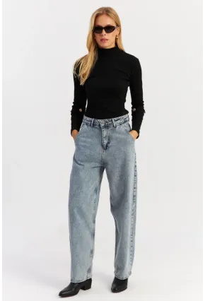 Kadın Buz Mavisi Baggy Pantolon AUR5