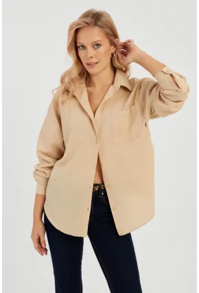 Kadın Camel Basic Gömlek ZER403