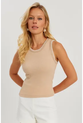 Kadın Camel Biyeli Kaşkorse Bluz AYD318