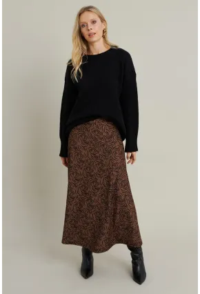 Kadın Camel Desenli Çan Etek MLON3007