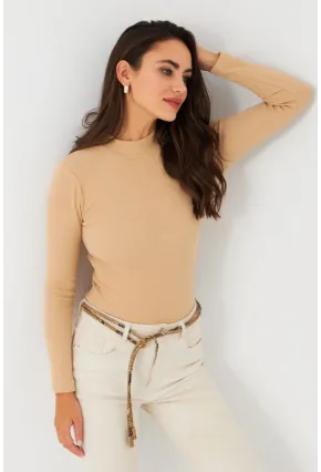 Kadın Camel Kaşkorse Basic Bluz AYD389