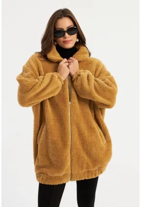 Kadın Camel Peluş Mont MLYT58