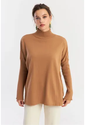 Kadın Camel Salaş Triko Bluz YV289