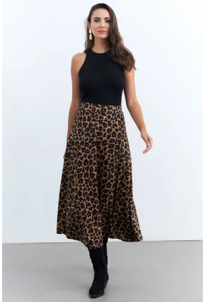 Kadın Camel-Siyah Çan Etek LON3005