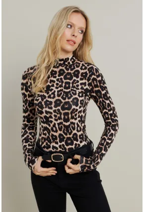 Kadın Camel-Siyah Desenli Bluz LPP1275