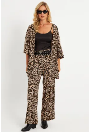 Kadın Camel-Siyah  Desenli Bürümcük Alt Üst Takım LON3004