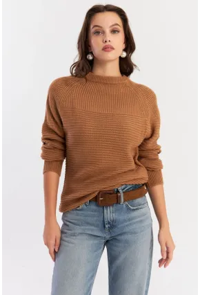 Kadın Camel Triko Kazak NUV39
