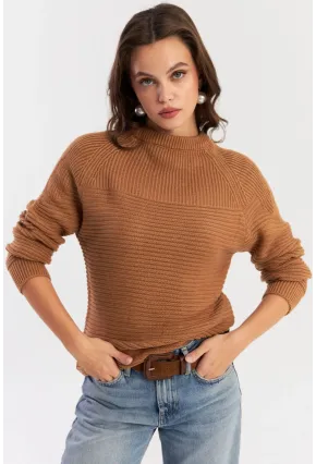 Kadın Camel Triko Kazak NUV39