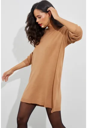 Kadın Camel Triko Tunik YV110