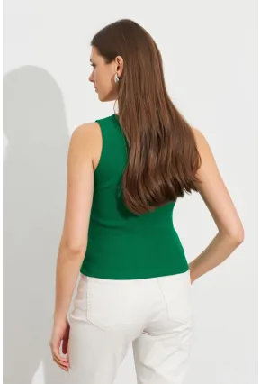 Kadın Çimen Yeşili Patlı Kaşkorse Bluz MK02