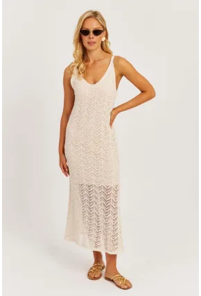 Kadın Ekru Askılı Astarlı Elbise YZ629