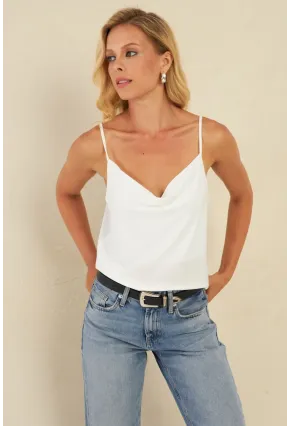 Kadın Ekru Degaje Yaka Bluz LPP1286